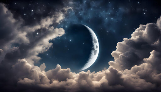 backgrounds night sky with stars, moon and clouds. Elements of this image furnished by NASA
новолуние в тельце