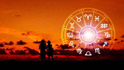 Concept of astrology and horoscope, person inside a zodiac sign wheel, Astrological zodiac signs inside of horoscope circle, Astrology, knowledge of stars in the sky, power of the universe concept.
Гороскоп на июль