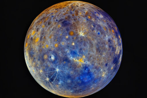 Mercury, a planet in the solar system. Colorful image.
Меркурий